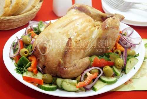 Курица в духовке целиком – пошаговый рецепт с фото